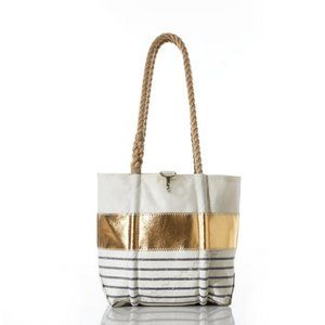 Sea Bags MAINE Grey Mariner Stripe Handbag & Large Wristlet